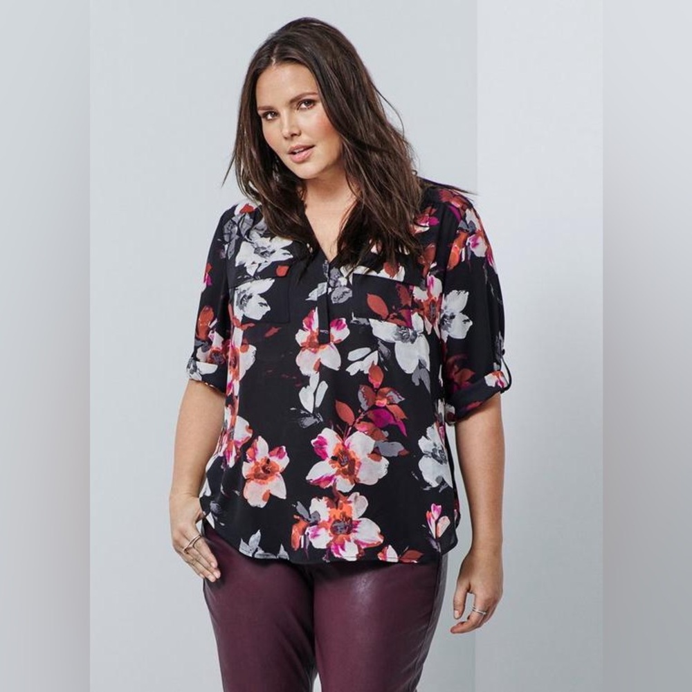 Torrid | Watercolor Floral Georgette Blouse